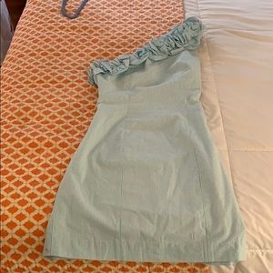 Blue sear-sucker Lilly Pulitzer dress